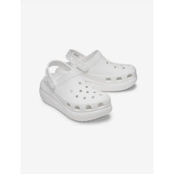 כפכפי פלטפורמה קרוקס קראש יוניסקס בצבע לבן Crocs 207521-100 Classic Crush Clog,white