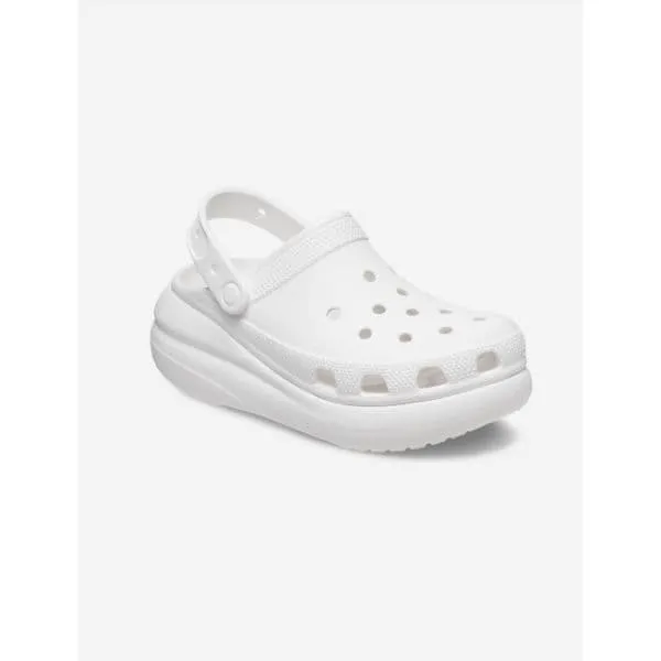 כפכפי פלטפורמה קרוקס קראש יוניסקס בצבע לבן Crocs 207521-100 Classic Crush Clog,white