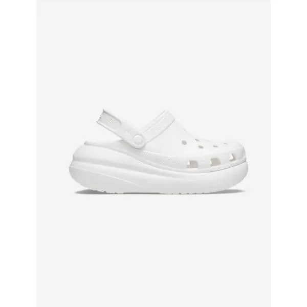 כפכפי פלטפורמה קרוקס קראש יוניסקס בצבע לבן Crocs 207521-100 Classic Crush Clog,white
