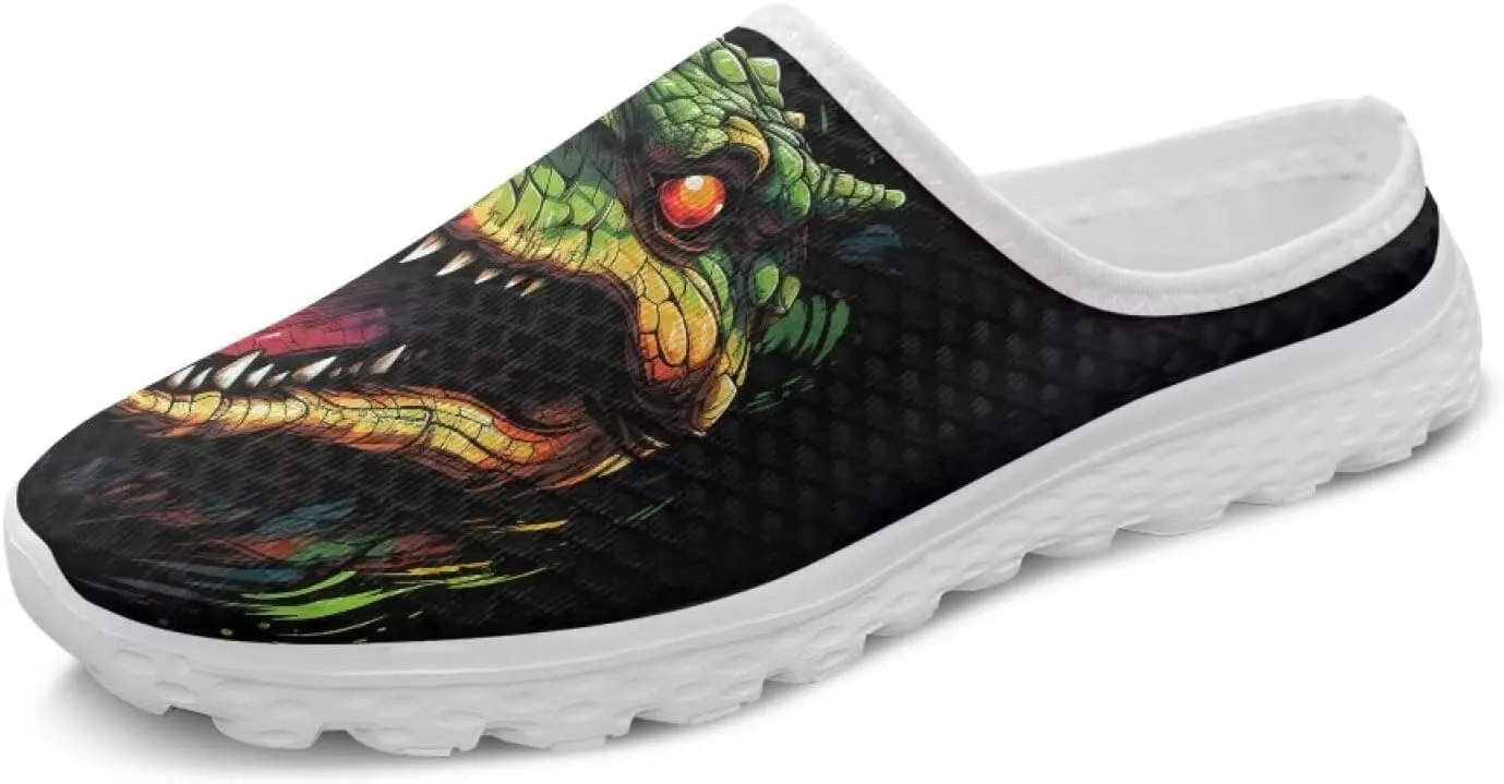 2025 Trendy Backless Mule Shoes Mens Print Mesh Clogs, Light, Breathable, Anti-Slip, Ideal for Casual Wear