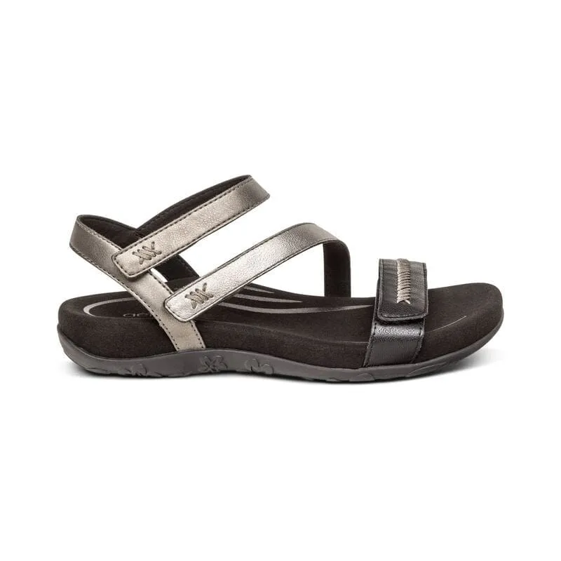 Aetrex Women's Gabby Sandals- Black Multi