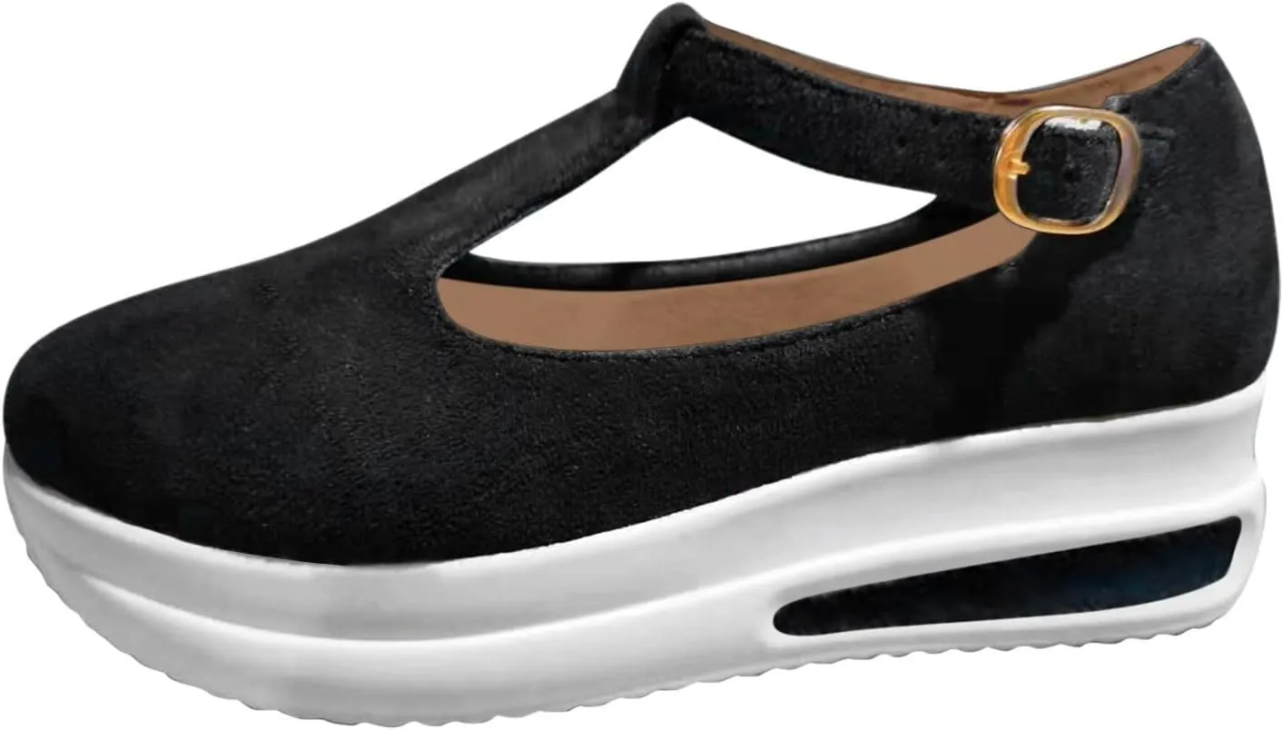 Black Sandals Women Wedge, Sandals for Women Wedge Dressy Breathable Flat Slippers Open Toe Walking Shoes