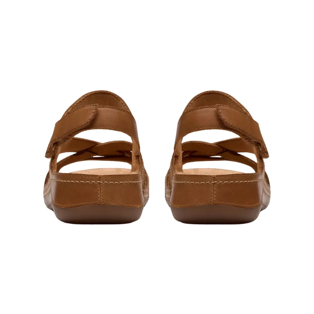 Clarks Cecily Strap Tan Combination Sandal (Women's)