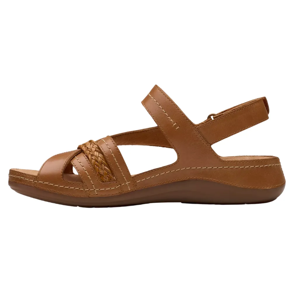 Clarks Cecily Strap Tan Combination Sandal (Women's)