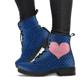 Combat Boots - Starry-eyed Heart |  Boho Shoes, Handmade Lace Up Boots, Vegan Leather Lace Up Boots Women, Custom Shoes, Custom Boots