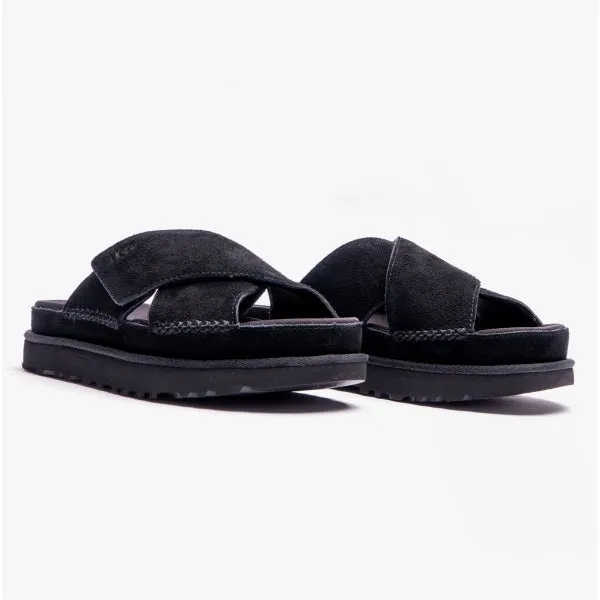 GOLDENSTAR Ladies Cross Slide Sandals Black