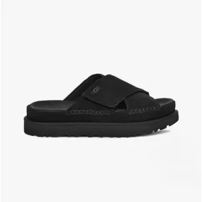 GOLDENSTAR Ladies Cross Slide Sandals Black