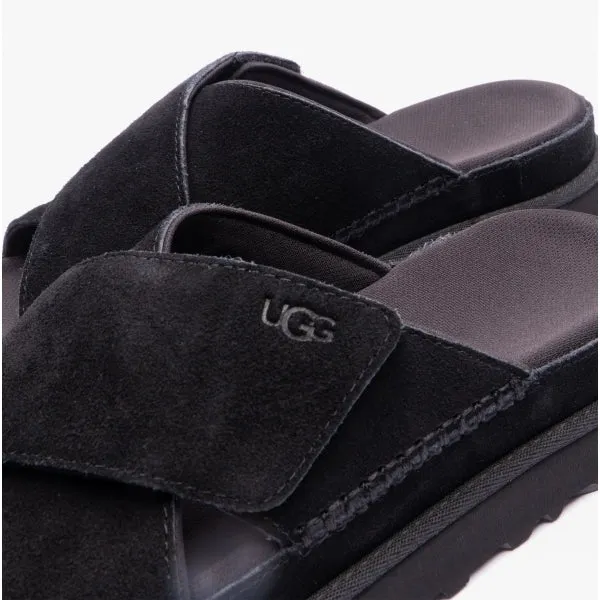 GOLDENSTAR Ladies Cross Slide Sandals Black