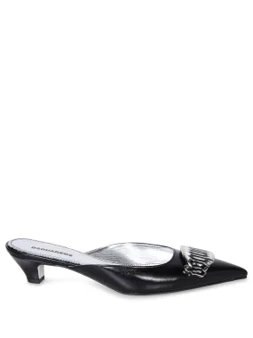 Gothic black mules