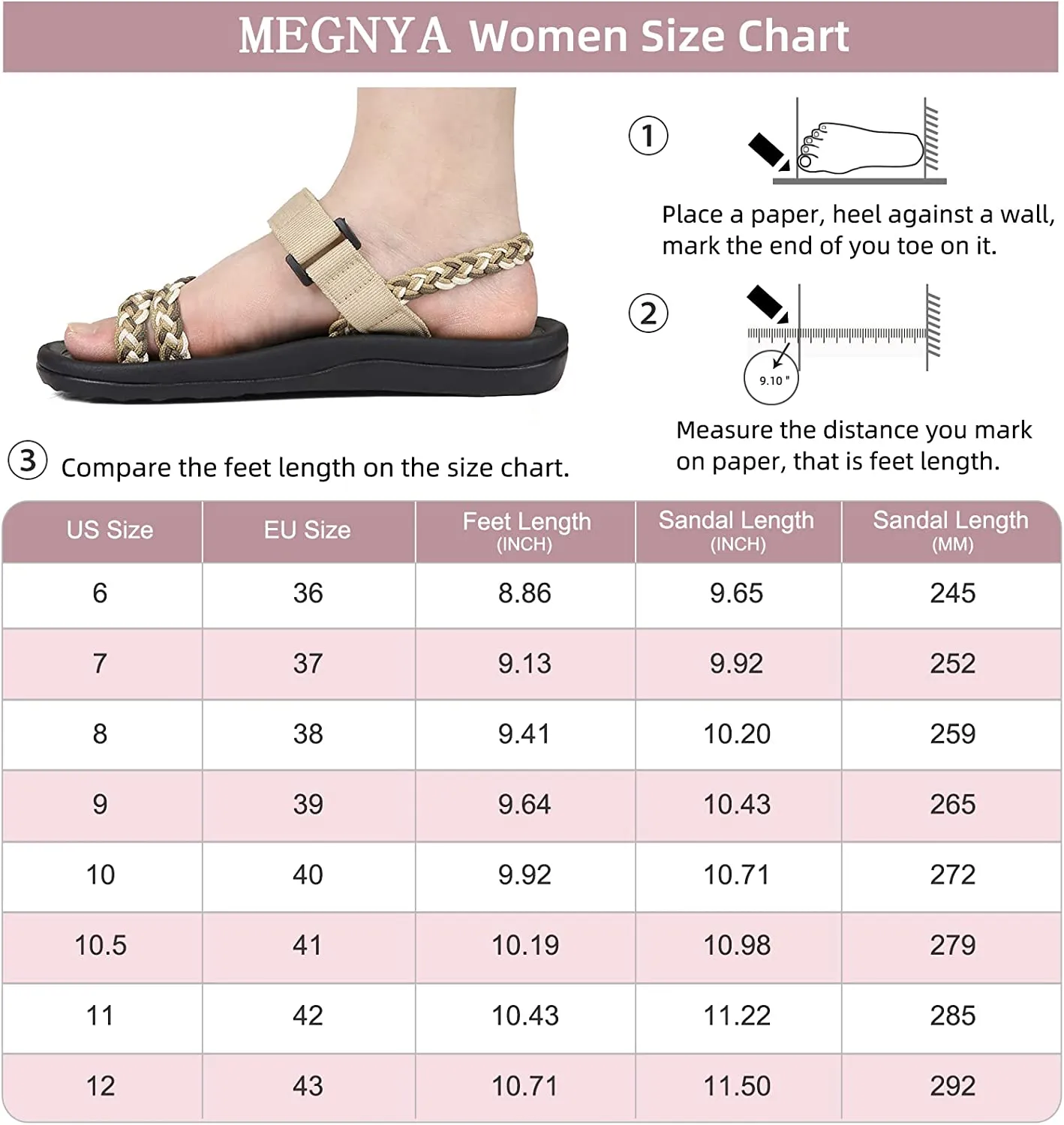 Hiking Sandals for Women, Comfortable Walking Flip Flop Sandals with Arch