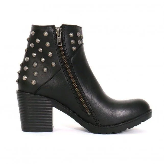 Hot Leathers BTL1003 Ladies 5-inch Black Studded Ankle Leather Boots