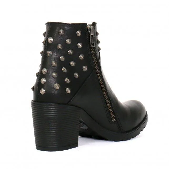 Hot Leathers BTL1003 Ladies 5-inch Black Studded Ankle Leather Boots