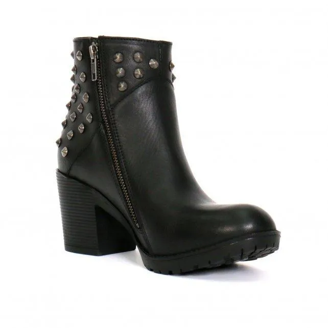 Hot Leathers BTL1003 Ladies 5-inch Black Studded Ankle Leather Boots