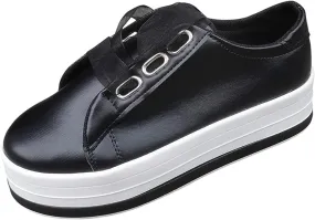 Lausiuoe Women's Fashion Sneakers Slip On Canvas Shoes Low Top Non Slip Casual Fall Soft Comfort Walking Flat Loafers