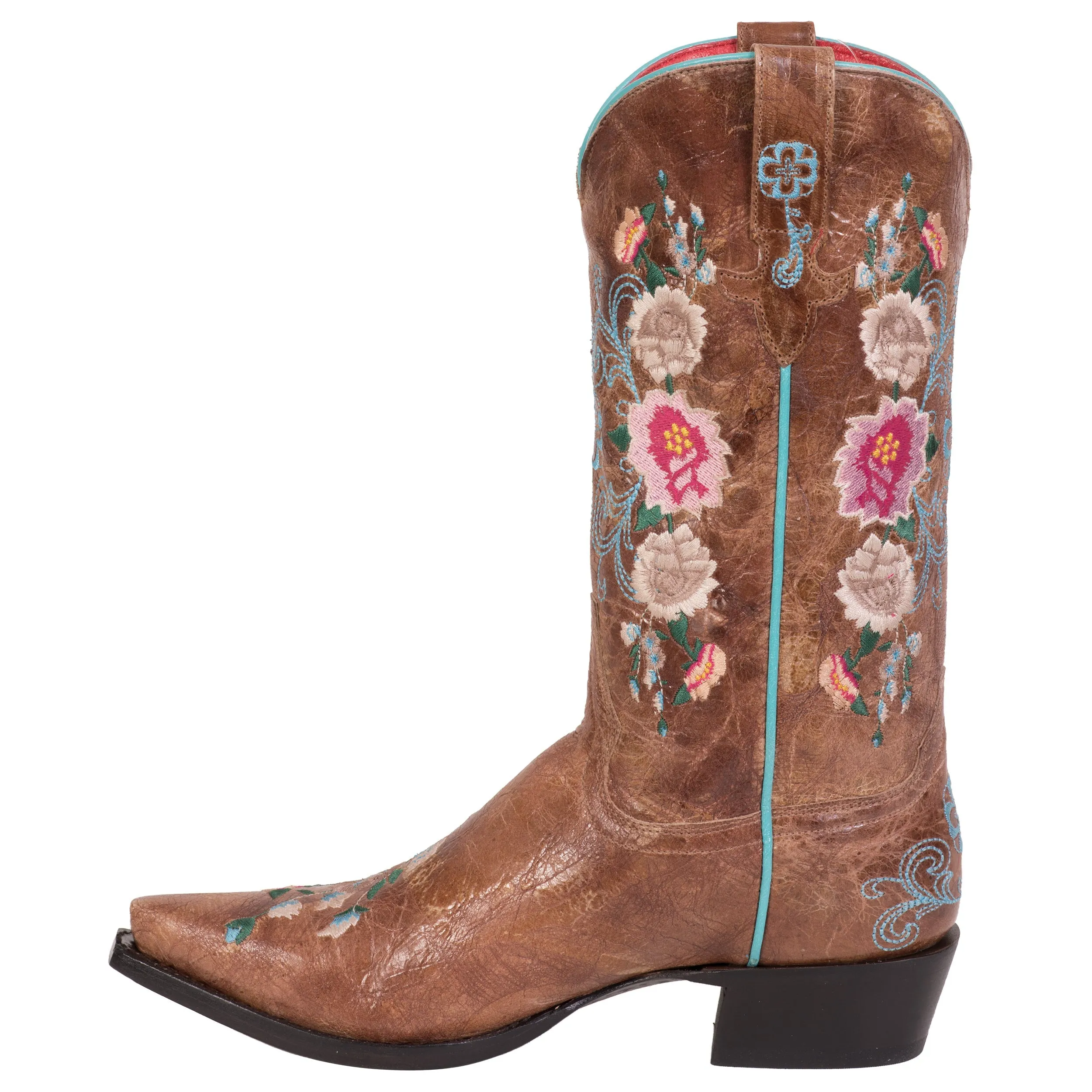Macie Bean by Anderson Bean Womens Honey Leather Cowboy Boots Floral Multi 8.5 B