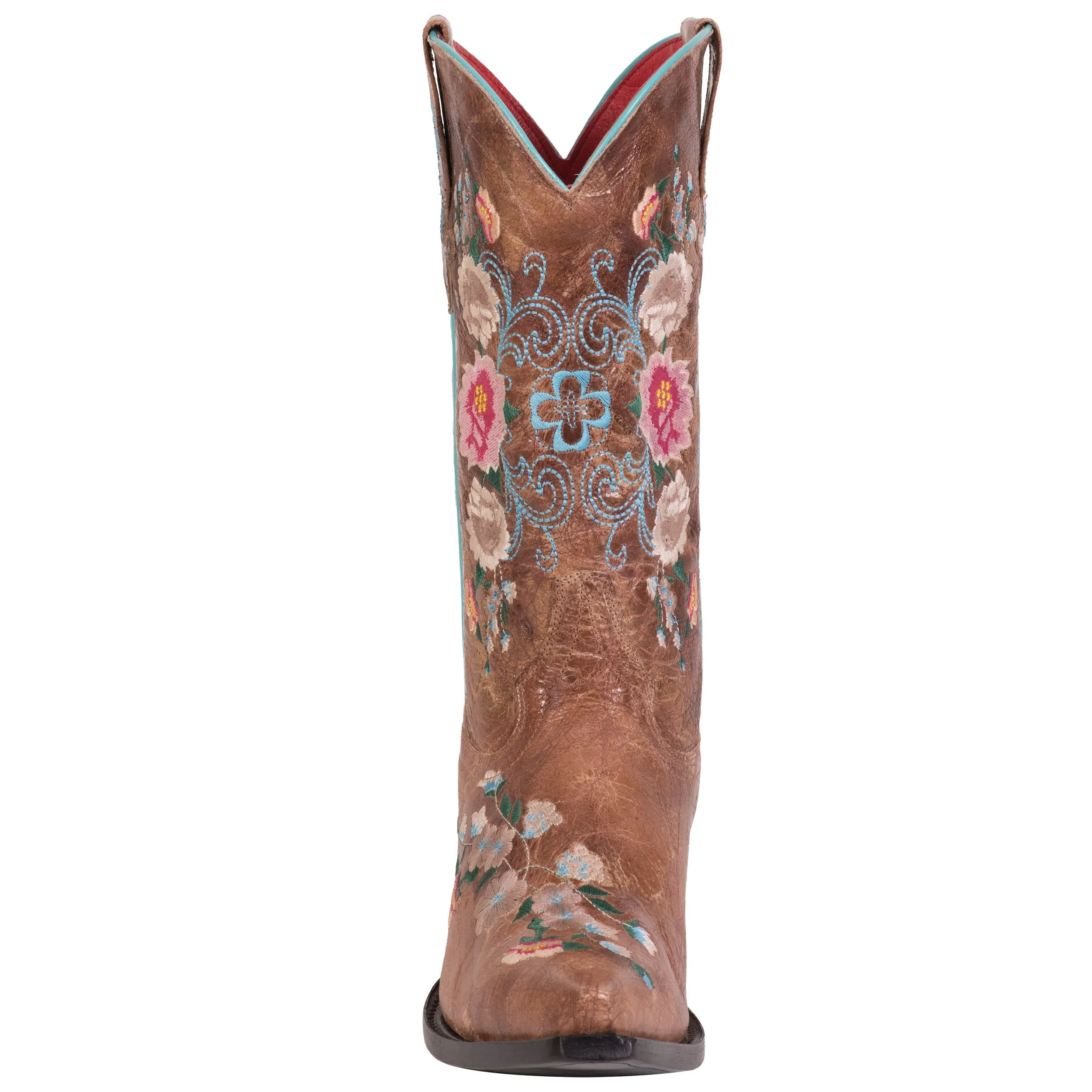 Macie Bean by Anderson Bean Womens Honey Leather Cowboy Boots Floral Multi 8.5 B