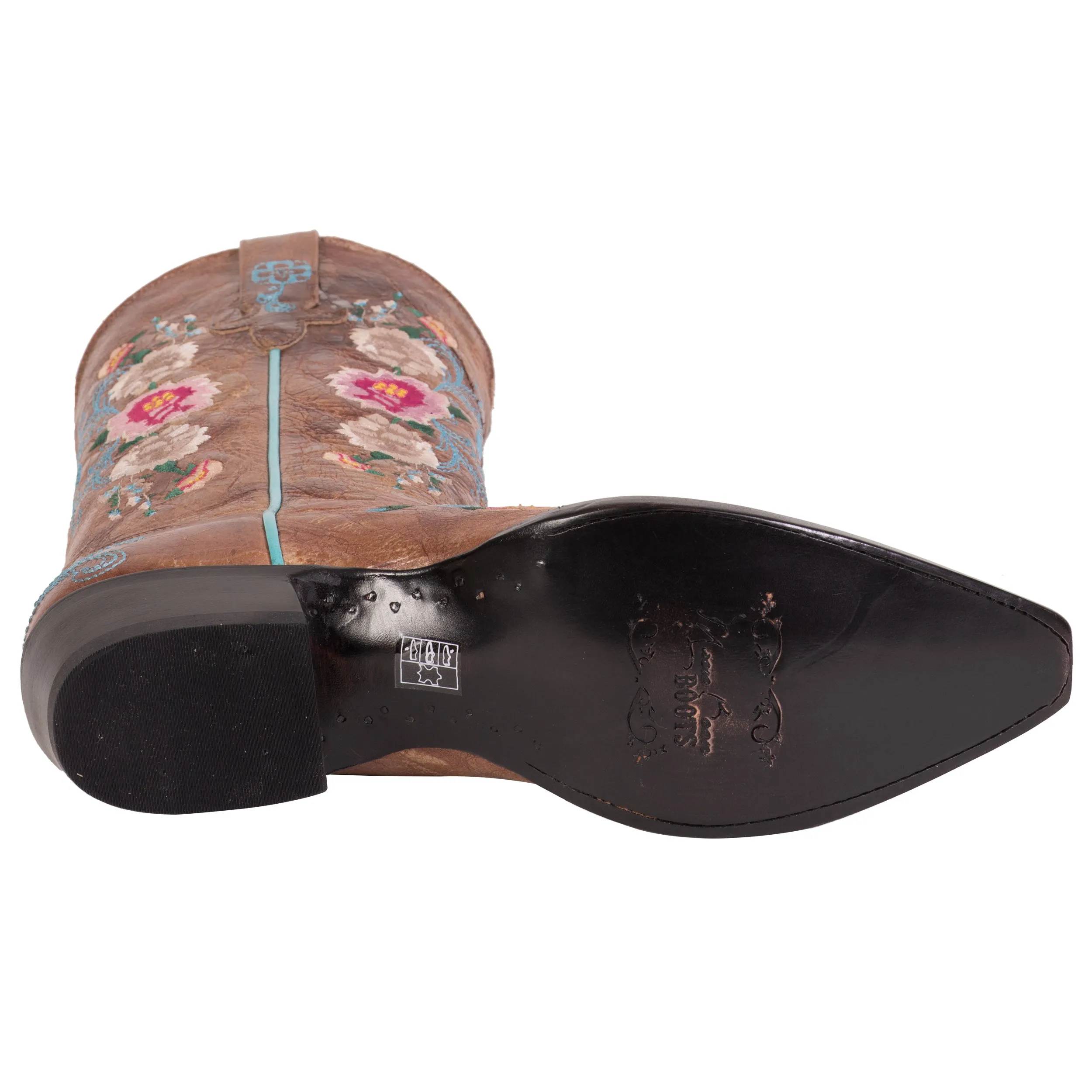 Macie Bean by Anderson Bean Womens Honey Leather Cowboy Boots Floral Multi 8.5 B