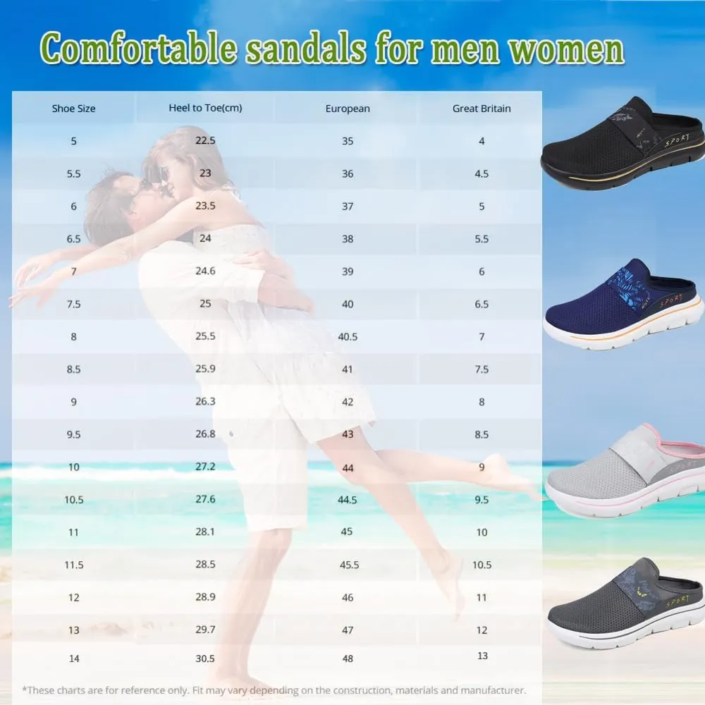 Men's Comfort Breathable Support Sports Slip-On Sandals, Arch Support Athletic Sandals for Men Walking