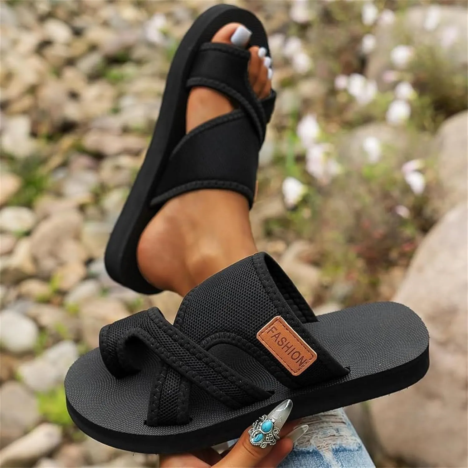Mesh Sandals for Women 2025 Summer Orthopedic Orthowalk Breathable Beach Slippers Casual Flats Wide Hollow Shoes