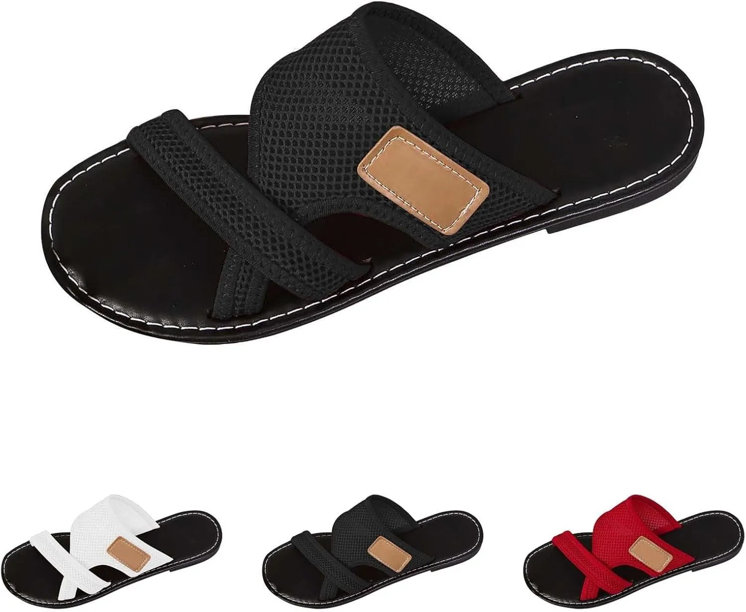 Mesh Sandals for Women Orthowalk Orthopedic Arch Support Shoes Beach Breathable Comfortable Wide Hollow Slides
