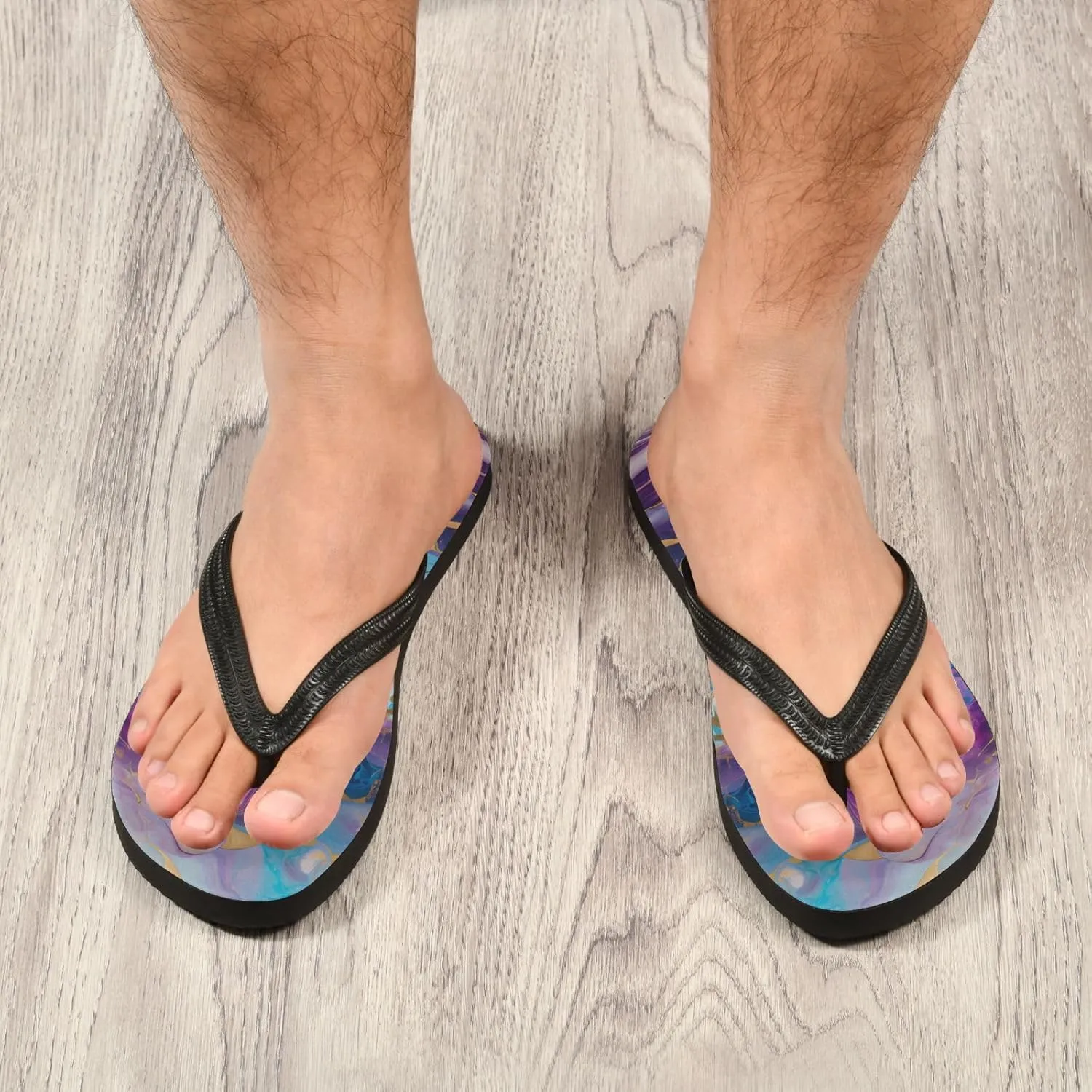 MNSRUU Flip Flops for Women Men Sea Starfish Shell Flip Flops Womens Slides Men Sandals Shower Slippers Summer Non-Slip Flipflops for Swim Beach Bathroom, XS