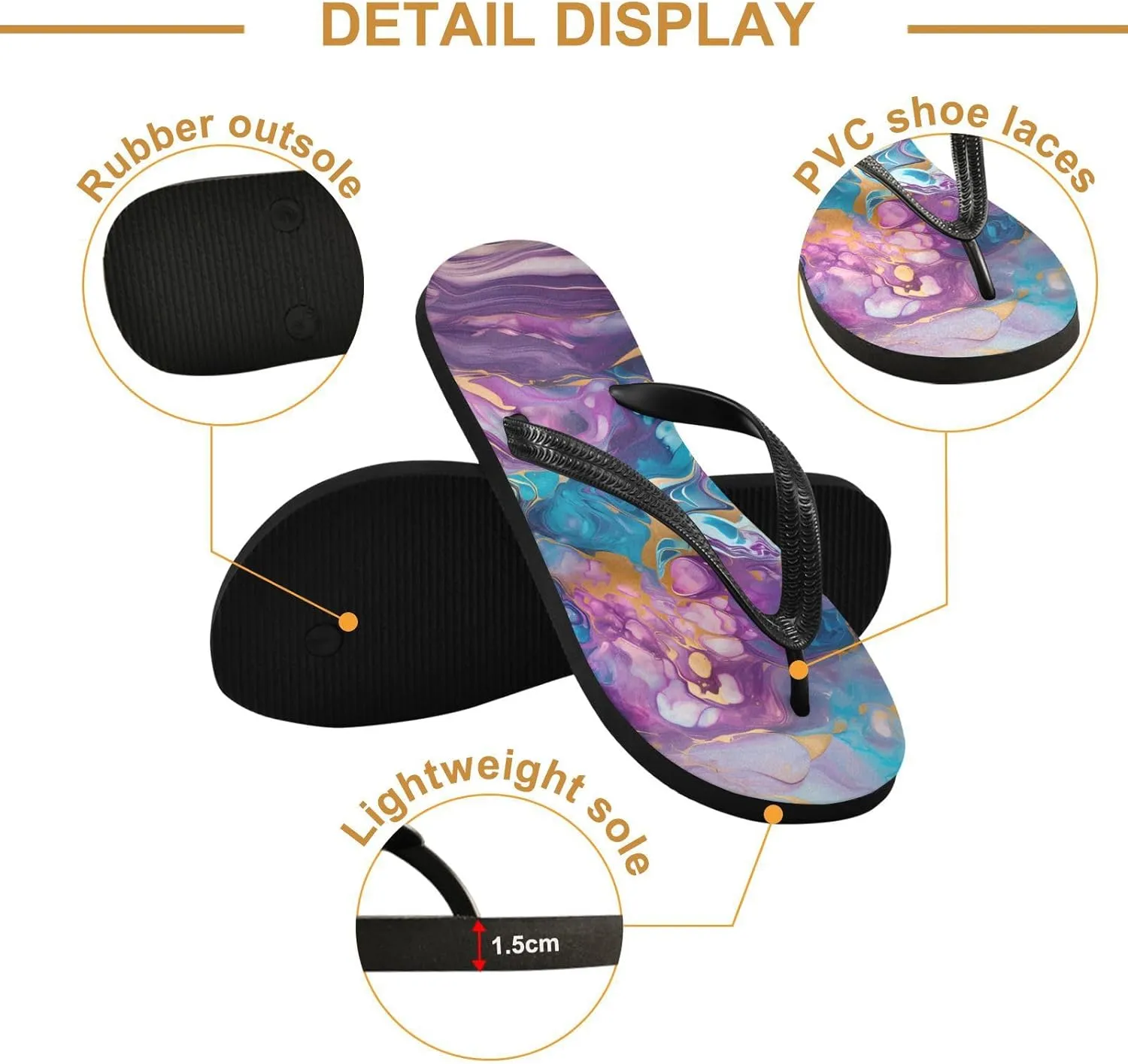 MNSRUU Flip Flops for Women Men Sea Starfish Shell Flip Flops Womens Slides Men Sandals Shower Slippers Summer Non-Slip Flipflops for Swim Beach Bathroom, XS