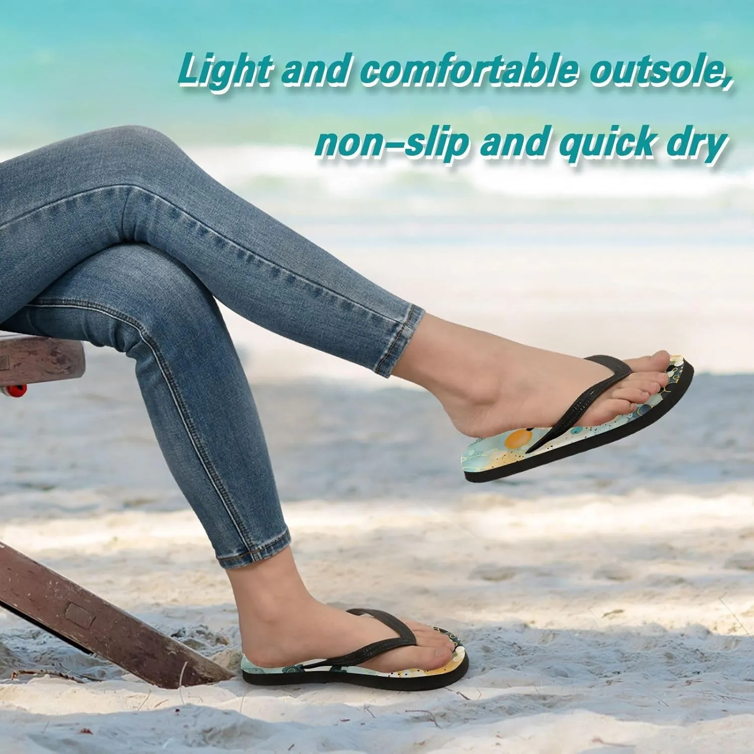 MNSRUU Flip Flops for Women Men Sea Starfish Shell Flip Flops Womens Slides Men Sandals Shower Slippers Summer Non-Slip Flipflops for Swim Beach Bathroom, XS