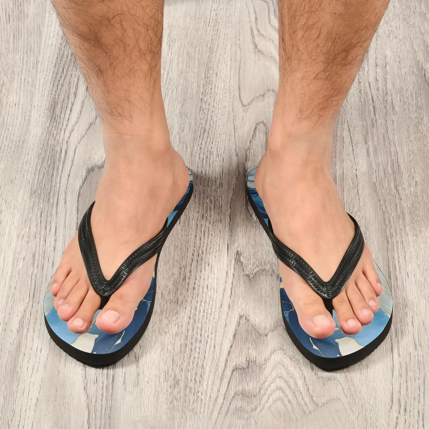 MNSRUU Flip Flops for Women Men Sea Starfish Shell Flip Flops Womens Slides Men Sandals Shower Slippers Summer Non-Slip Flipflops for Swim Beach Bathroom, XS