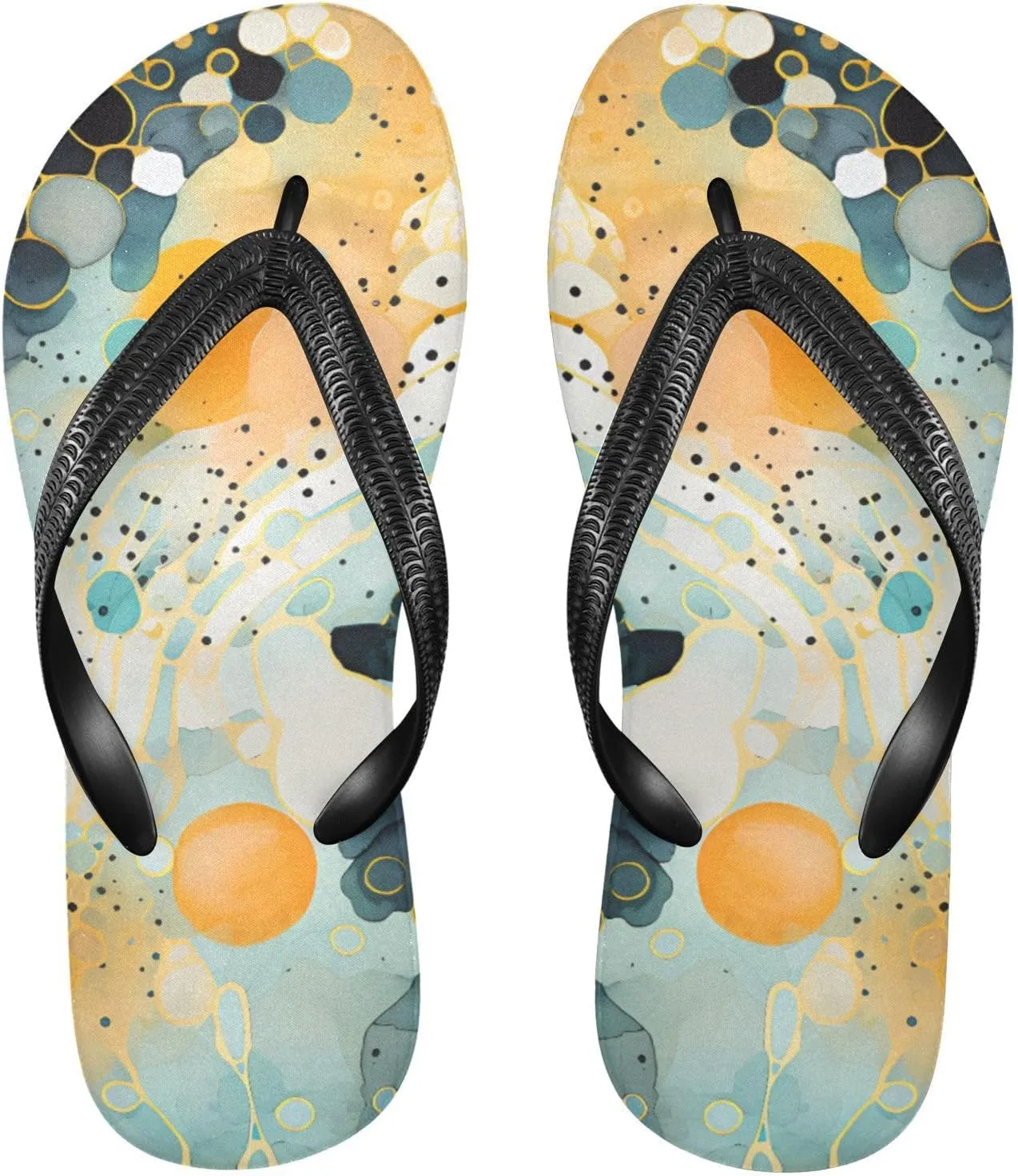 MNSRUU Flip Flops for Women Men Sea Starfish Shell Flip Flops Womens Slides Men Sandals Shower Slippers Summer Non-Slip Flipflops for Swim Beach Bathroom, XS