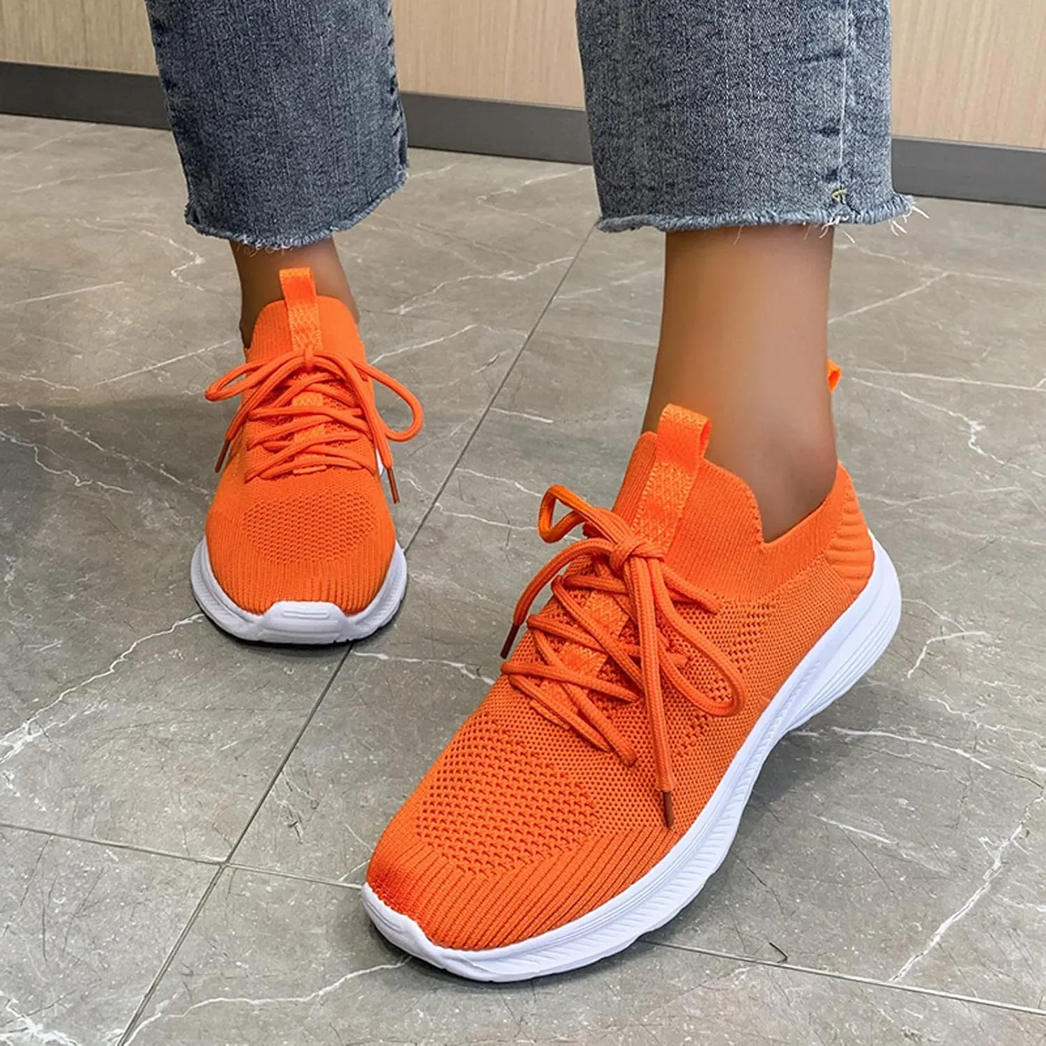 Running Shoes for Women,Women's Fashion Sneakers Slip On Closed Toe Walking Shoes Breathable Athletic Running Sneaker