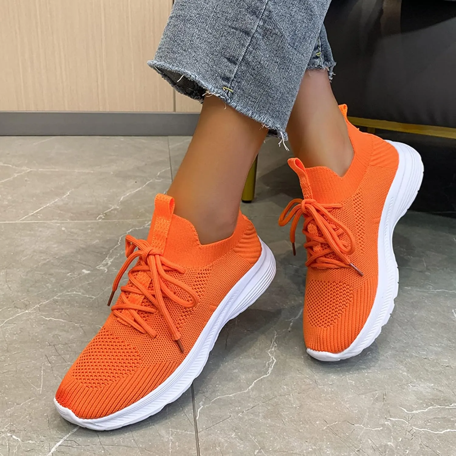 Running Shoes for Women,Women's Fashion Sneakers Slip On Closed Toe Walking Shoes Breathable Athletic Running Sneaker