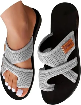 Sandals for Women 2025 Comfortable Breathable Hollow Mesh Slide Sandals with Arch Support Orthopedic Beach Sandals