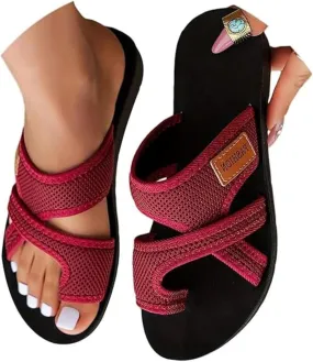Sandals for Women 2025 Comfortable Breathable Hollow Mesh Slide Sandals with Arch Support Orthopedic Beach Sandals
