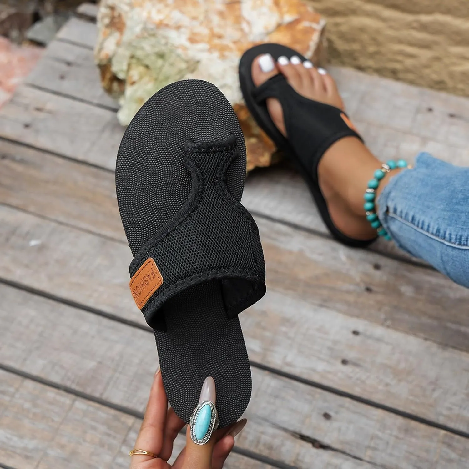 Sandals for Women 2025 Comfortable Breathable Hollow Mesh Slide Sandals with Arch Support Orthopedic Beach Sandals
