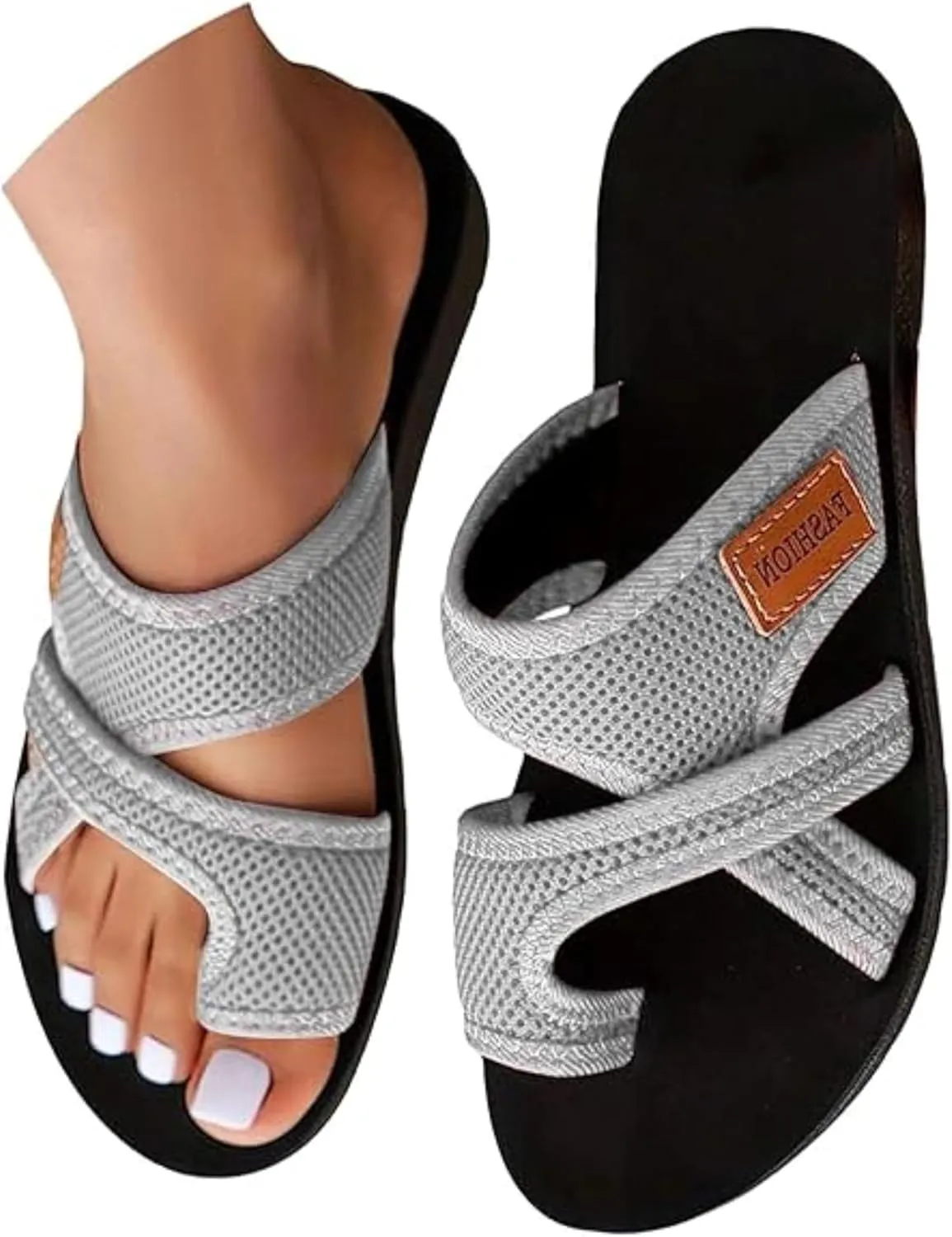 Sandals for Women 2025 Comfortable Breathable Hollow Mesh Slide Sandals with Arch Support Orthopedic Beach Sandals