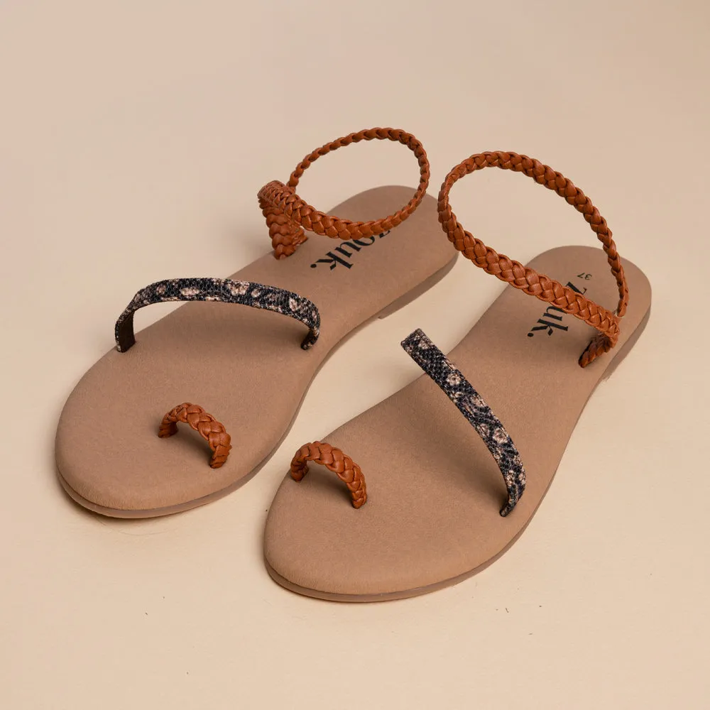 Sanjan Jaali Brown Braided Sandal