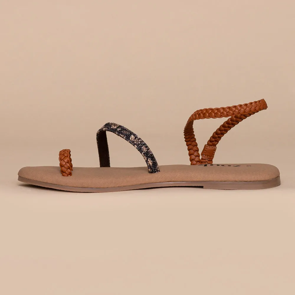 Sanjan Jaali Brown Braided Sandal