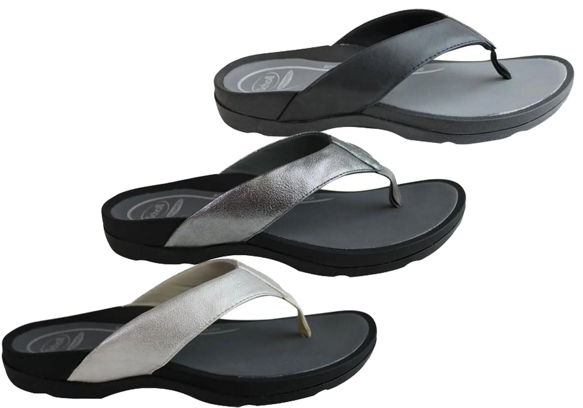 Scholl Orthaheel Treasure Womens Comfort Supportive Thongs Flip Flops