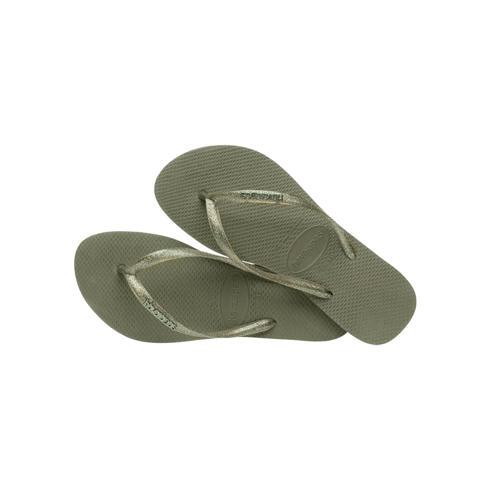 Slim Logo Metallic Flip Flops