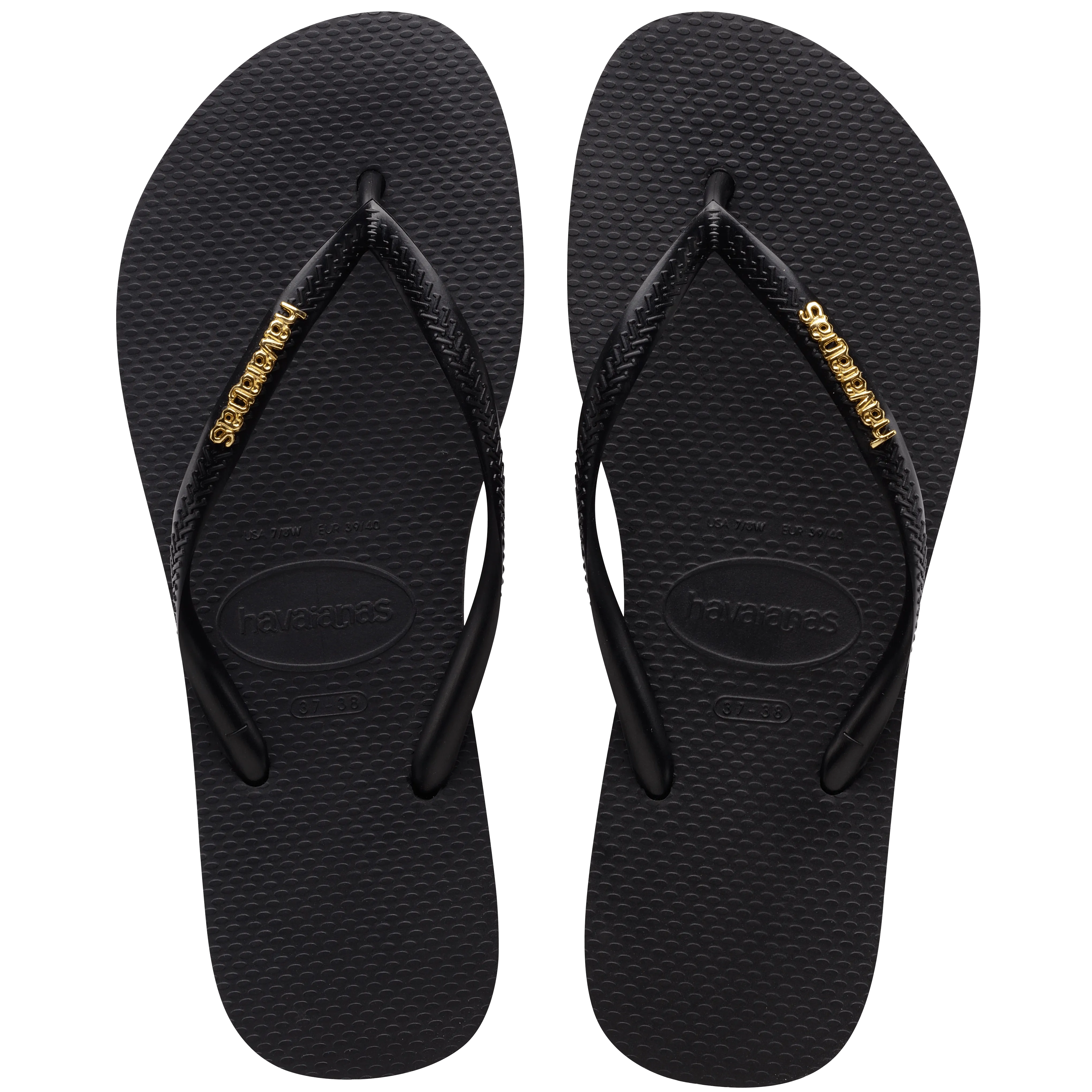 Slim Logo Metallic Flip Flops