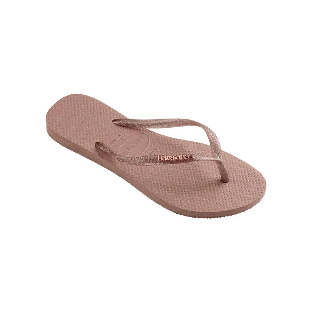 Slim Logo Metallic Flip Flops