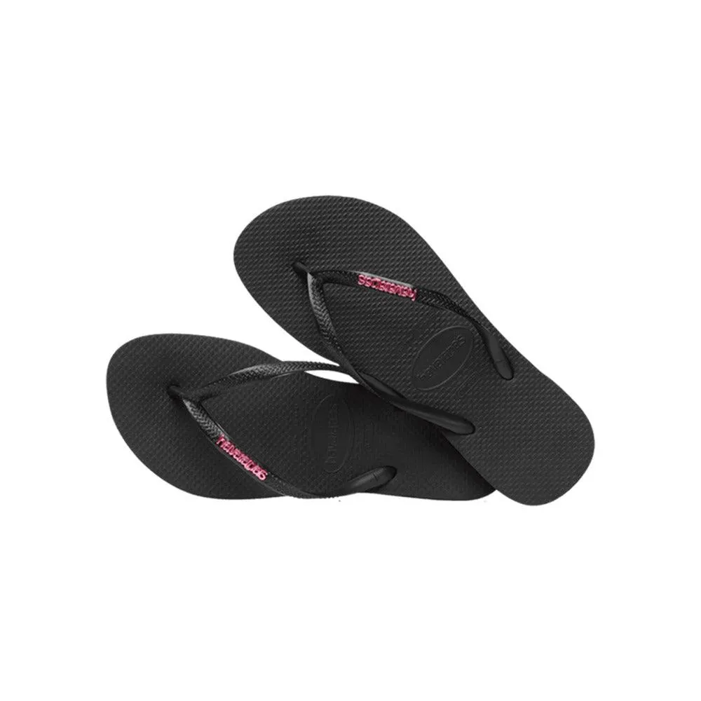 Slim Logo Metallic Flip Flops