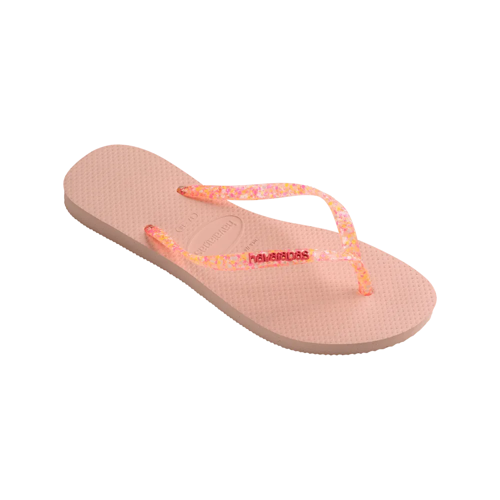 Slim Logo Metallic Flip Flops