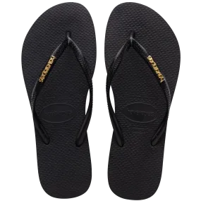 Slim Logo Metallic Flip Flops