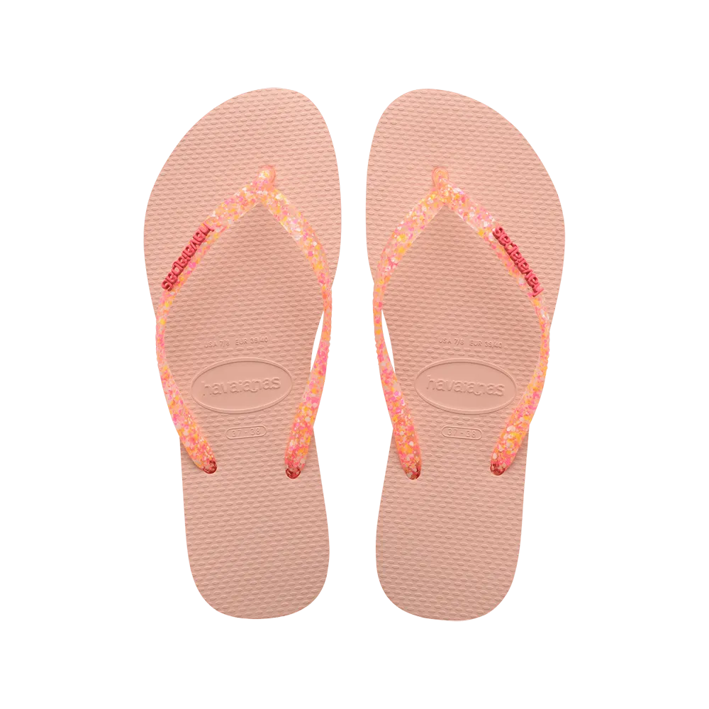 Slim Logo Metallic Flip Flops