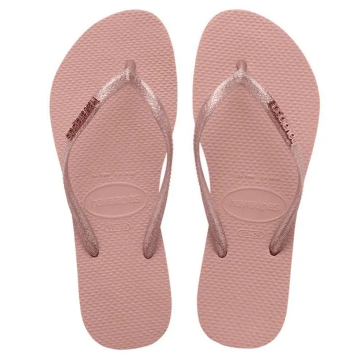 Slim Logo Metallic Flip Flops