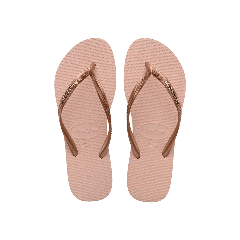 Slim Logo Metallic Flip Flops