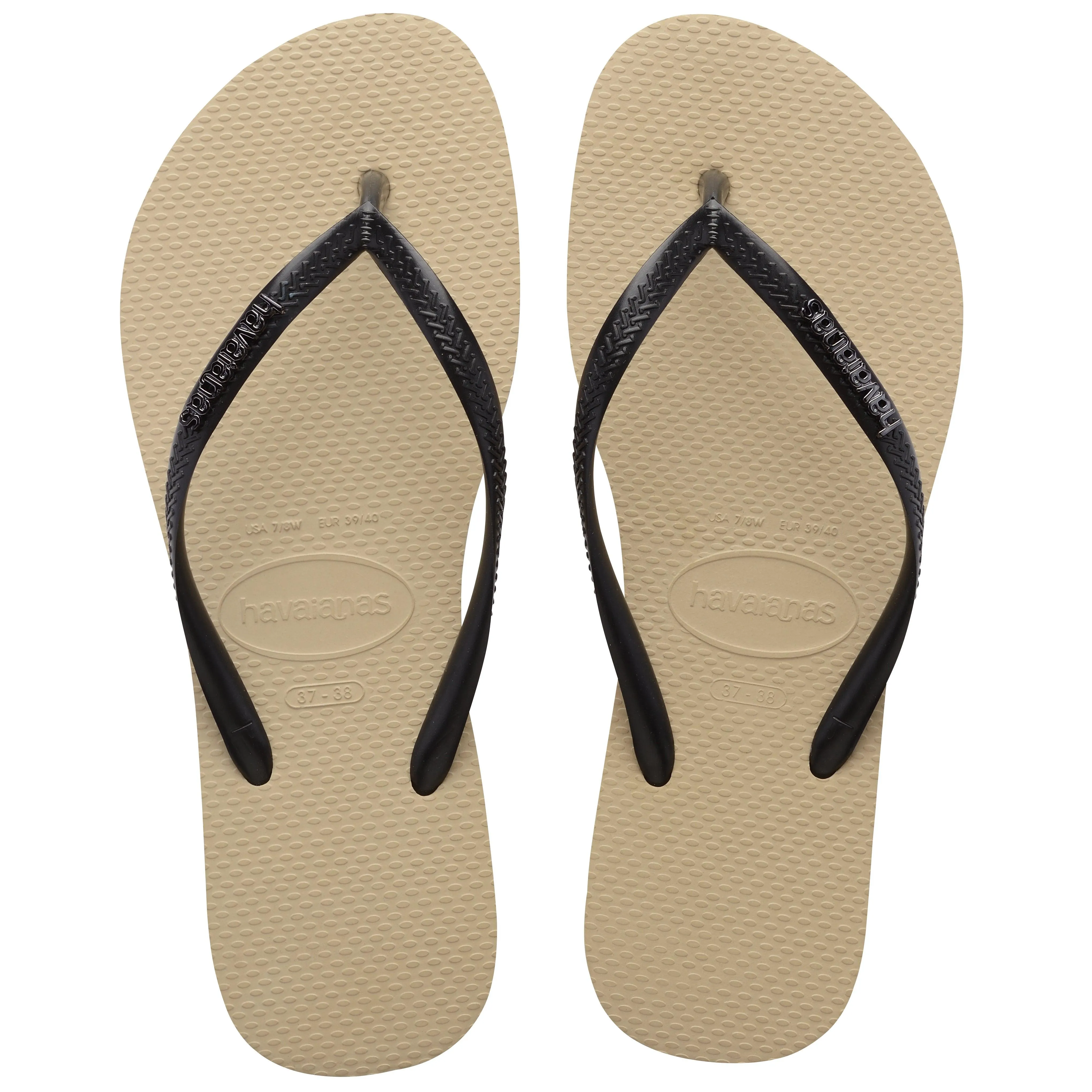 Slim Logo Metallic Flip Flops