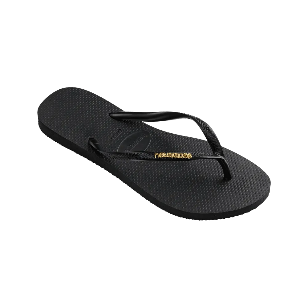 Slim Logo Metallic Flip Flops