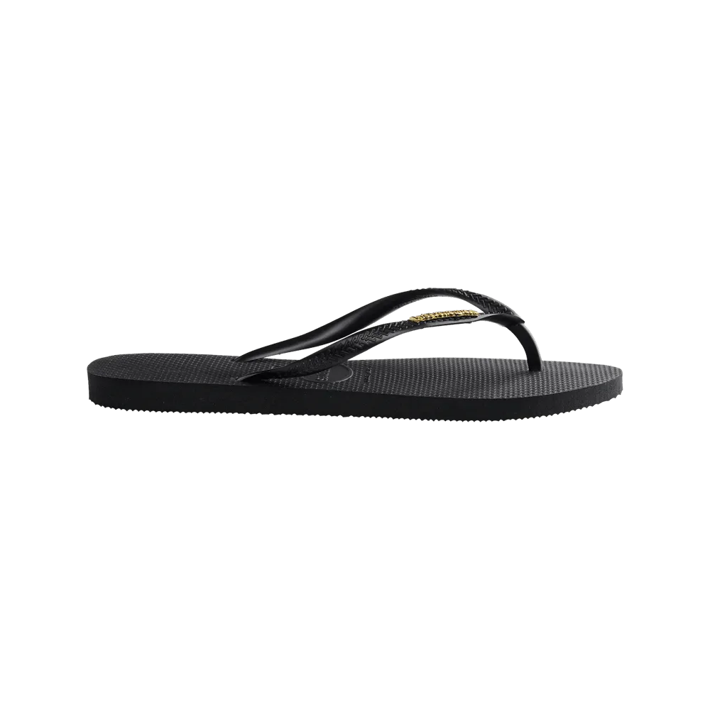 Slim Logo Metallic Flip Flops